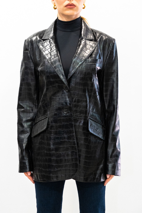 LEATHER STAMP CROCO JACKET