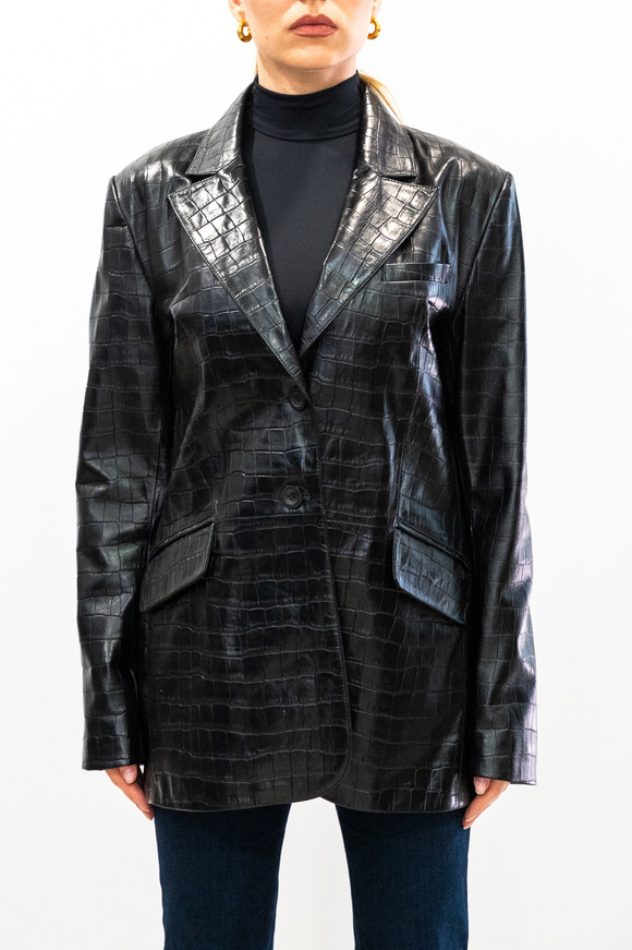 LEATHER STAMP CROCO JACKET